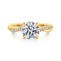 Campana - 18K Yellow Gold Pear Shape Twisted Diamond Engagement Ring