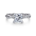 Campana - 14K White Gold Princess Cut Twisted Diamond Engagement Ring