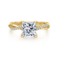 Campana - 14K Yellow Gold Princess Cut Twisted Diamond Engagement Ring