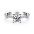 Ulani - 14K White Gold Cushion Cut Diamond Engagement Ring