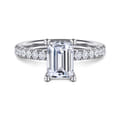 Ulani - 14K White Gold Emerald Cut Diamond Engagement Ring