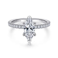 Ulani - 14K White Gold Marquise Diamond Engagement Ring