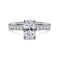 Ulani - 14K White Gold Oval Diamond Engagement Ring