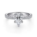 Ulani - 14K White Gold Pear Shape Diamond Engagement Ring