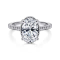 Camden - 14K White Gold Hidden Halo Oval Diamond Engagement Ring