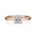 Paula - 14K Rose Gold Cushion Cut Diamond Engagement Ring