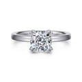 Paula - 14K White Gold Cushion Cut Diamond Engagement Ring