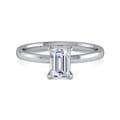 Paula - 14K White Gold Emerald Cut Diamond Engagement Ring