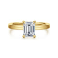 Paula - 14K Yellow Gold Emerald Cut Diamond Engagement Ring