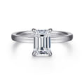 Paula - 14K White Gold Emerald Cut Diamond Diamond Engagement Ring