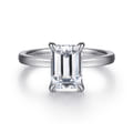 Paula - 14K White Gold Emerald Cut Diamond Engagement Ring