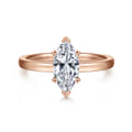 Paula - 14K Rose Gold Marquise Shape Diamond Engagement Ring