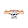 Paula - 14K Rose Gold Oval Diamond Engagement Ring