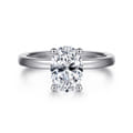 Paula - 14K White Gold Oval Diamond Engagement Ring
