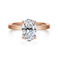 Paula - 14K Rose Gold Oval Diamond Engagement Ring