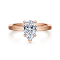 Paula - 14K Rose Gold Pear Shape Diamond Engagement Ring