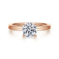 Paula - 14K Rose Gold Round Diamond Engagement Ring