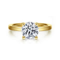 14K Yellow Gold Round Diamond Engagement Ring