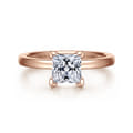 Paula - 14K Rose Gold Princess Cut Diamond Engagement Ring