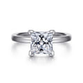 Paula - 14K White Gold Princess Cut Diamond Engagement Ring