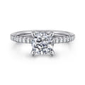 Broderick - 14K White Gold Cushion Cut Diamond Engagement Ring