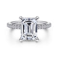 Broderick - 14K White Gold Emerald Cut Diamond Engagement Ring