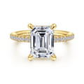 Broderick - 14K Yellow Gold Emerald Cut Diamond Engagement Ring