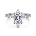 Broderick - 14K White Gold Marquise Shape Diamond Engagement Ring