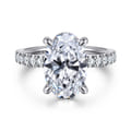 14K White Gold Oval Diamond Engagement Ring