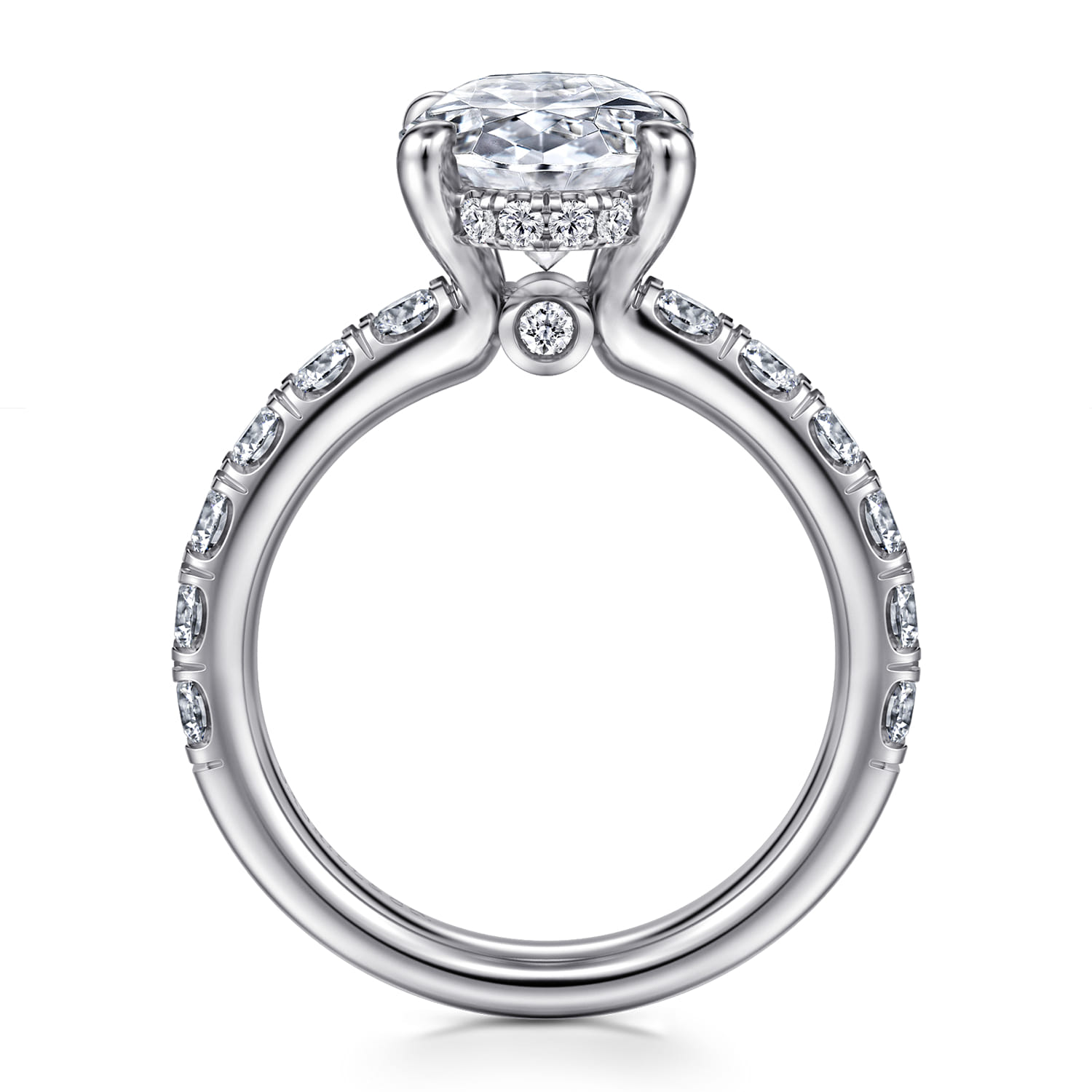 Oval Diamond Engagement Ring in 14K White Gold, photograph 2