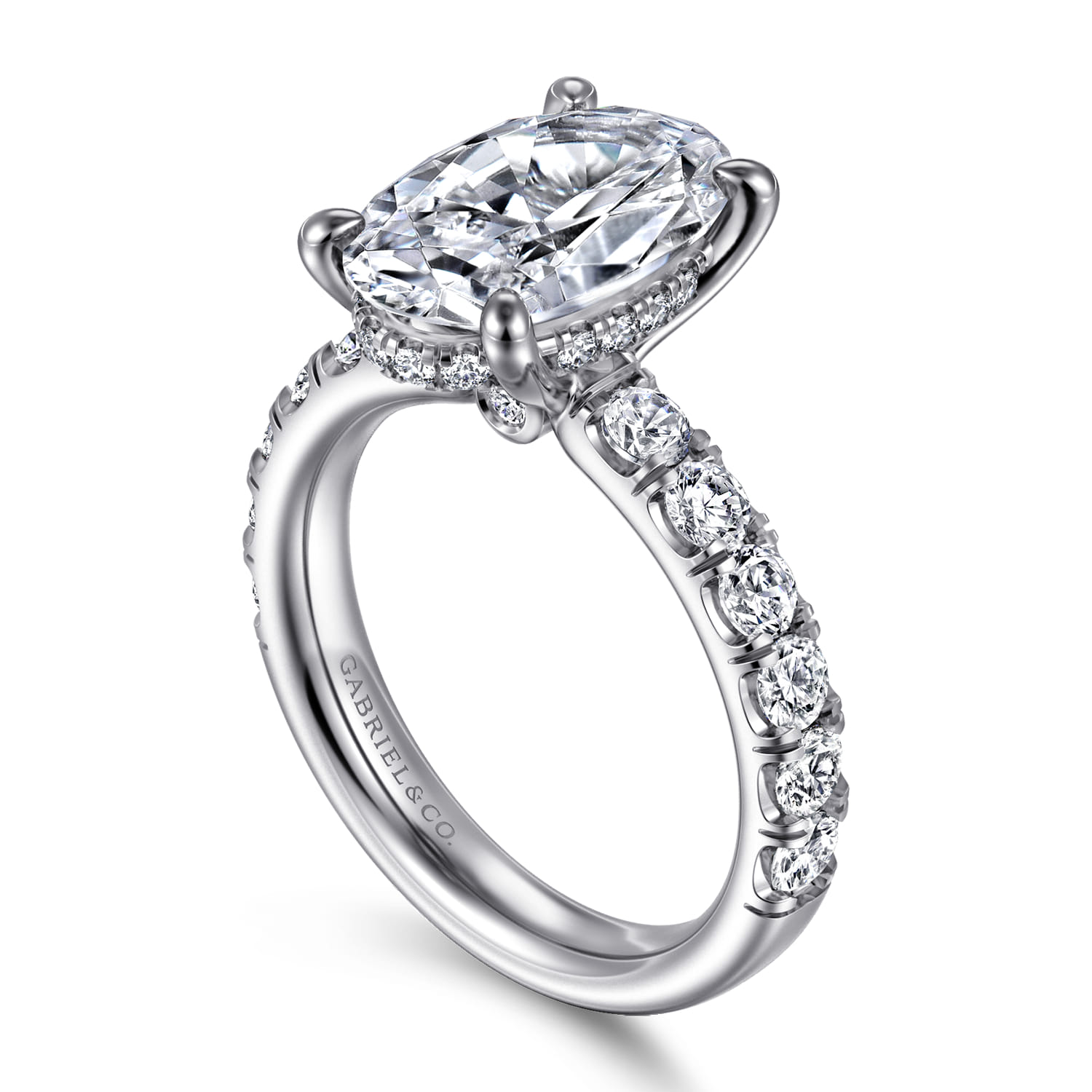 Oval Diamond Engagement Ring in 14K White Gold, photograph 3