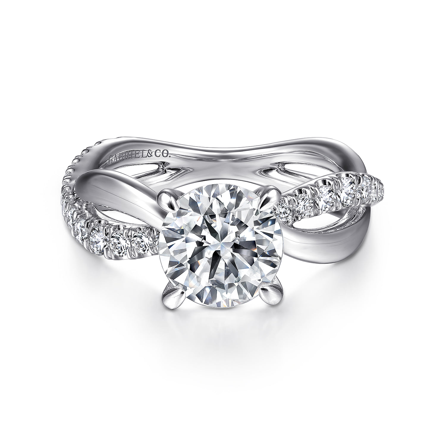 Twisted Diamond Engagement Ring