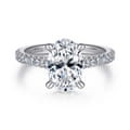 Charleston - 14K White Gold Oval Diamond Engagement Ring