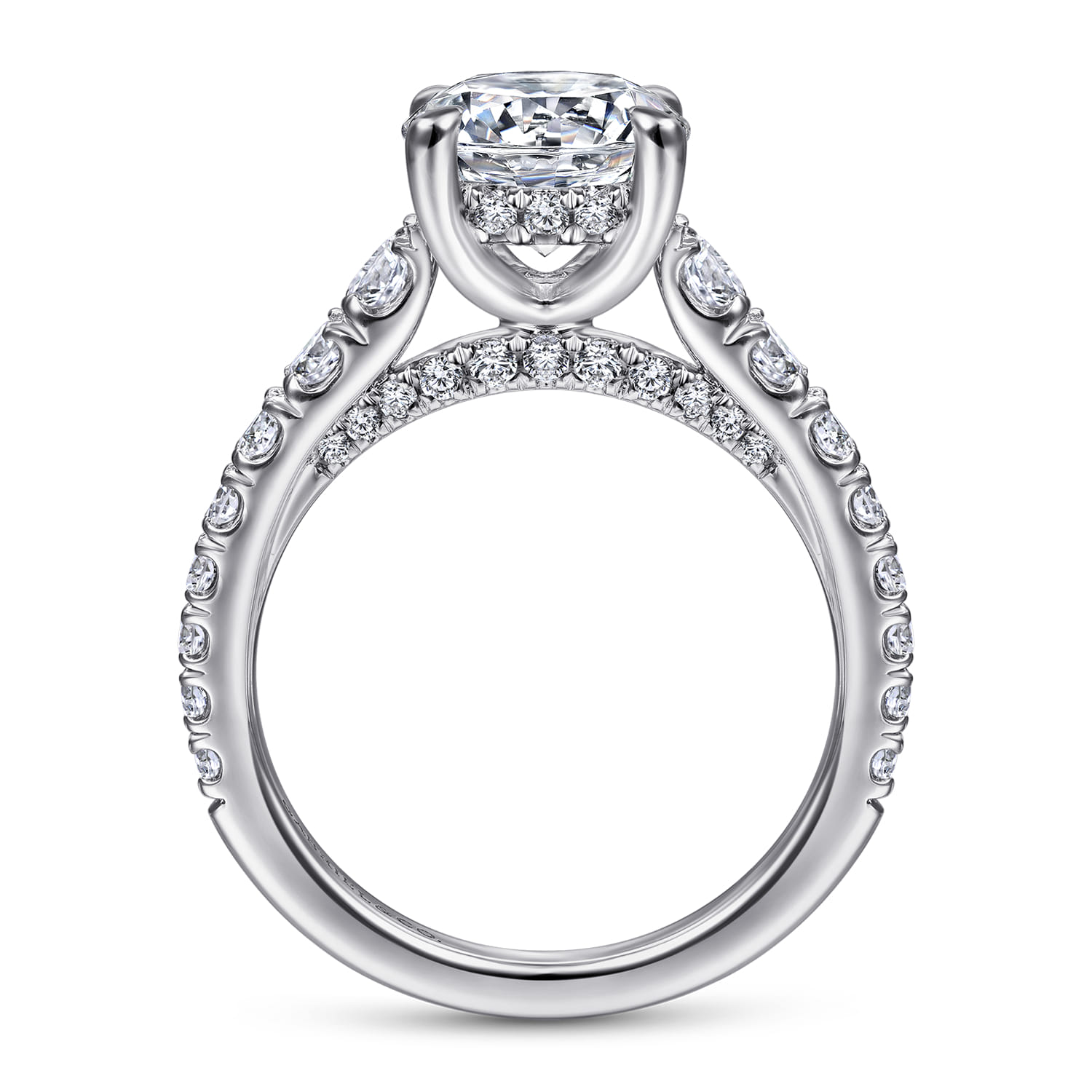 Round Diamond Engagement Ring in 14K White Gold, photograph 2