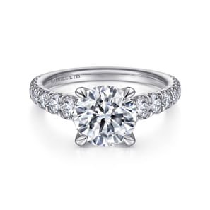 Artemis - 18K White Gold Round Diamond Engagement Ring