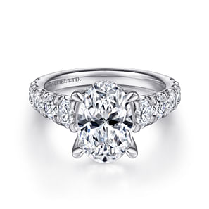 Artemis - 18K White Gold Oval Diamond Engagement Ring