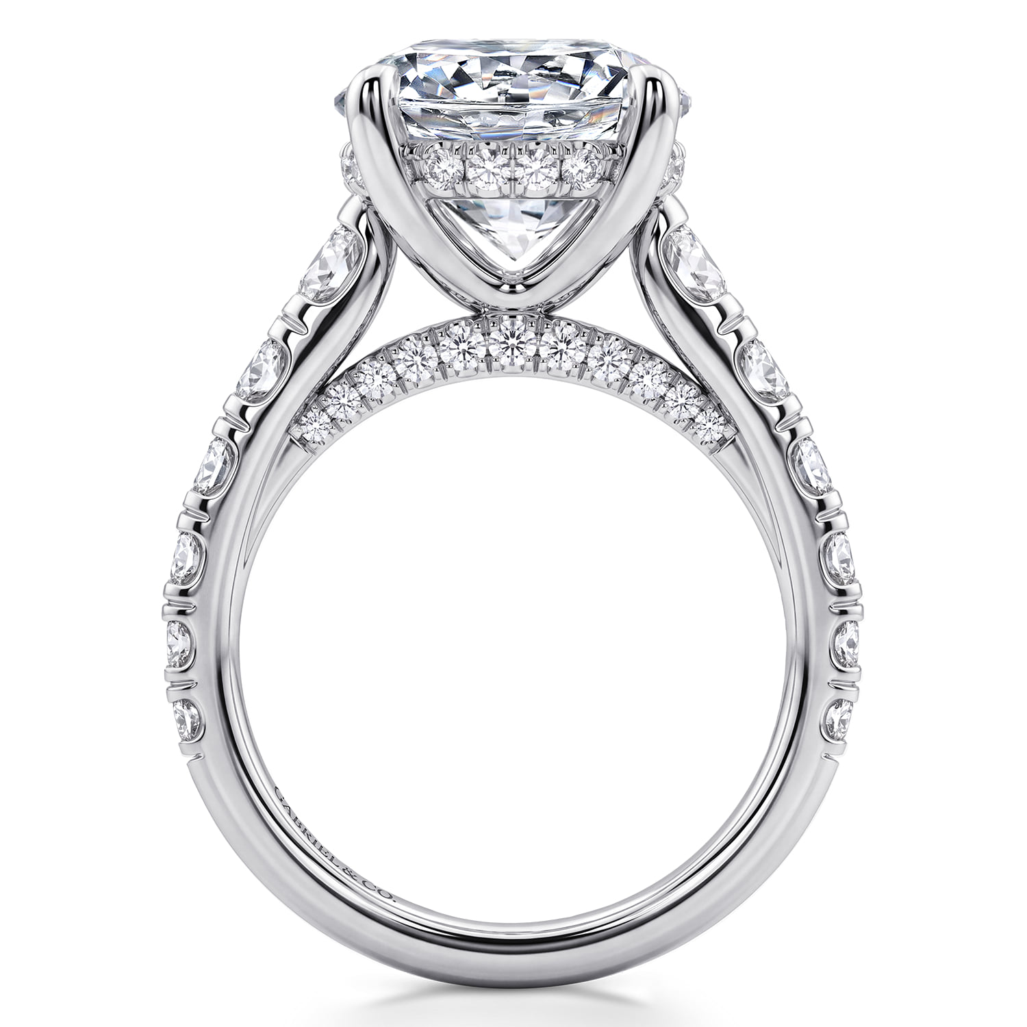 Round Diamond Engagement Ring in 14K White Gold, photograph 2