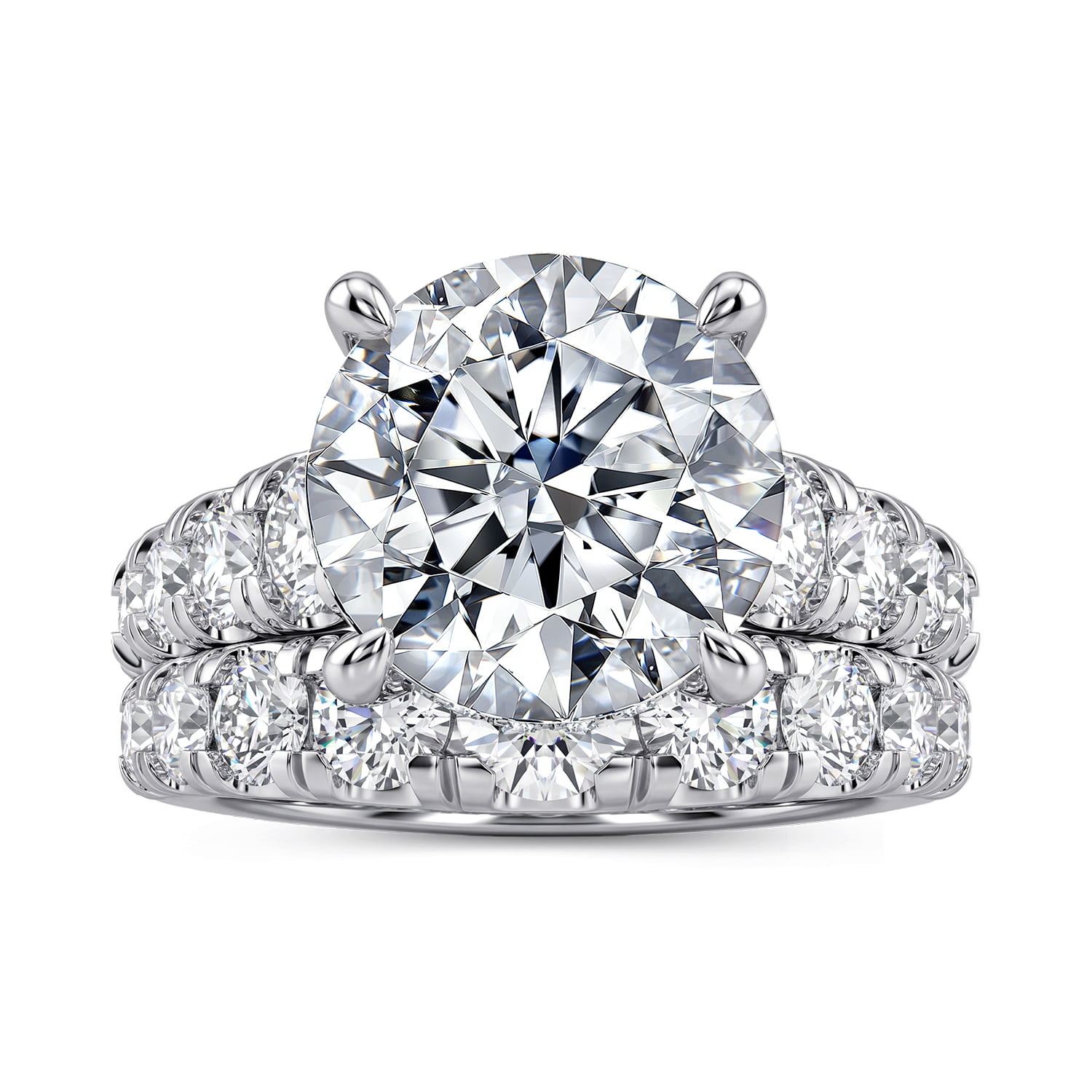 Round Diamond Engagement Ring in 14K White Gold, photograph 4
