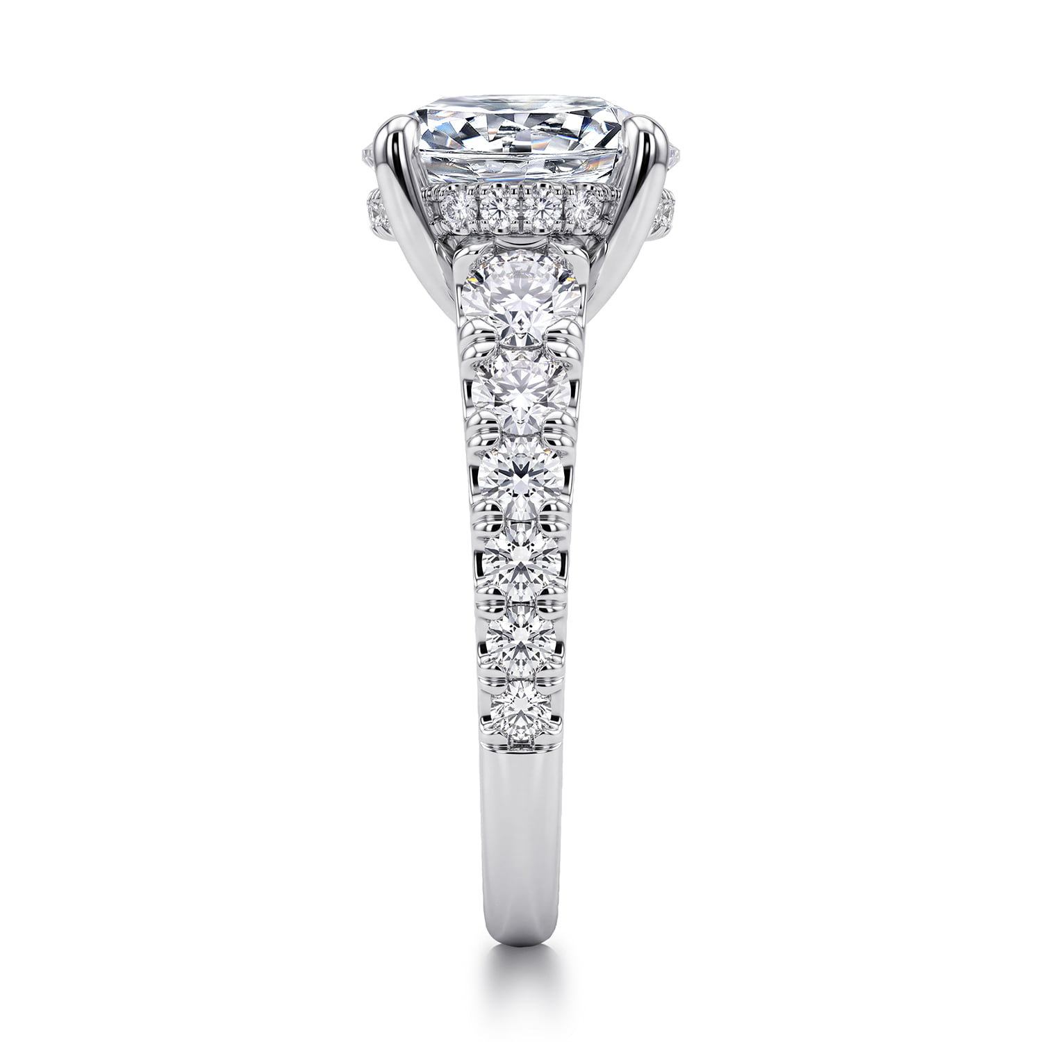 Round Diamond Engagement Ring in 14K White Gold, photograph 5