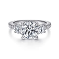 Finian - 18K White Gold Round 3 Stone Diamond Engagement Ring