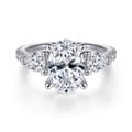 Holloway - 14K White Gold Oval 3 Stone Diamond Engagement Ring