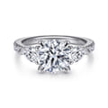 Holloway - 14K White Gold Round 3 Stone Diamond Engagement Ring
