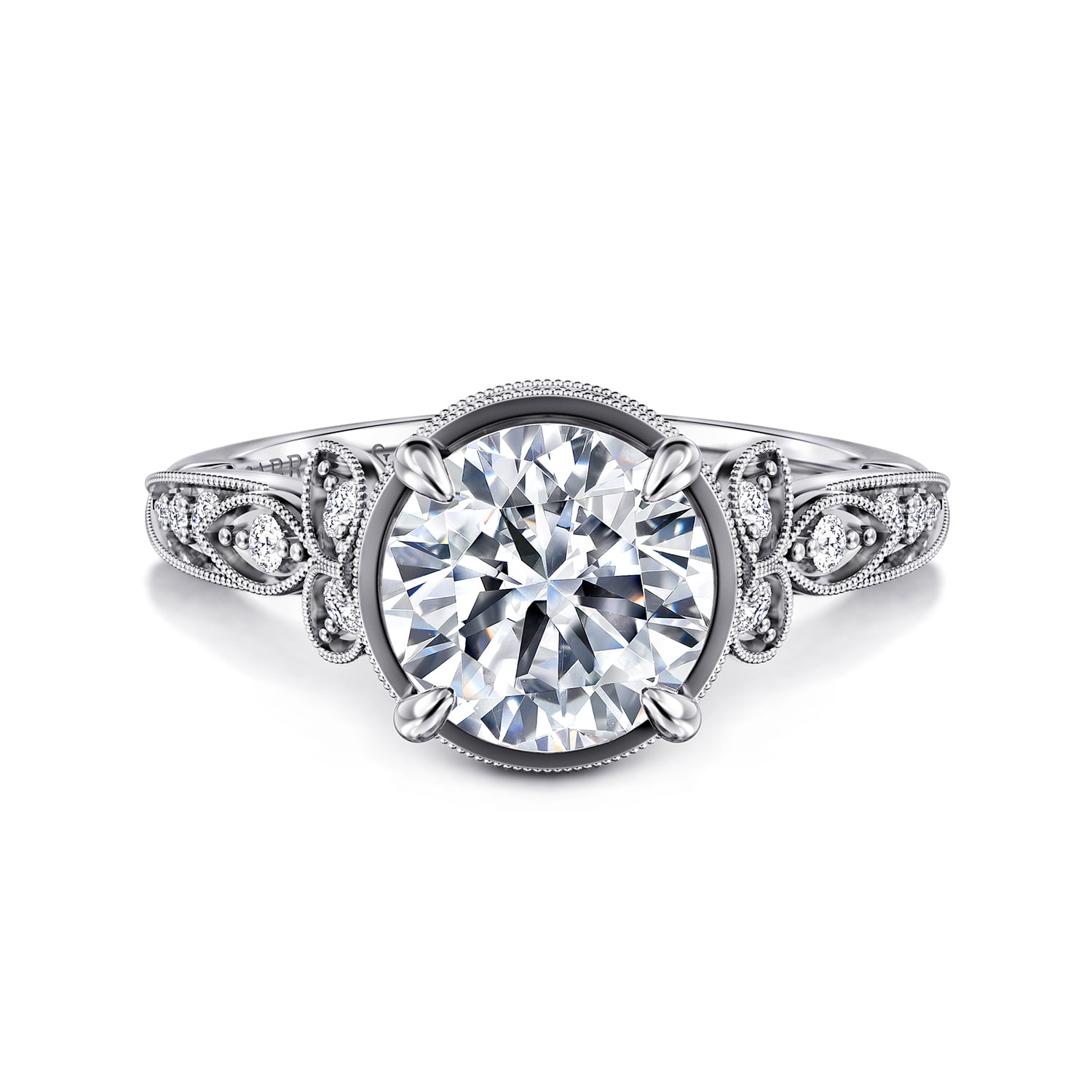 Floral Diamond Engagement Ring