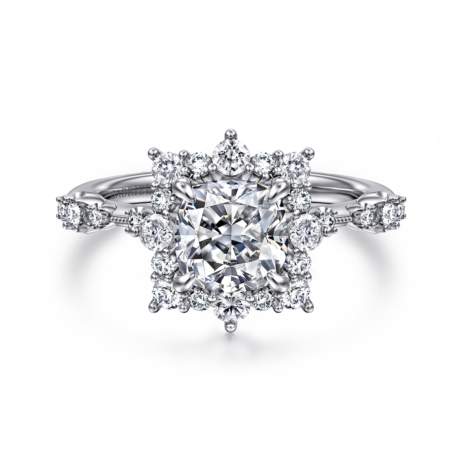 Fancy Halo Diamond Engagement Ring