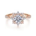 Idalia - 14K Rose Gold Fancy Halo Round Diamond Engagement Ring