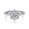 Idalia - 14K White Gold Fancy Halo Round Diamond Engagement Ring