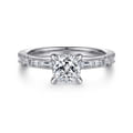 Luca - 14K White Gold Cushion Cut Diamond Engagement Ring