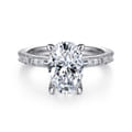 Luca - 14K White Gold Oval Diamond Engagement Ring