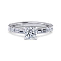 Luca - 14K White Gold Round Diamond Engagement Ring