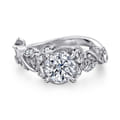 Martedi - Platinum Floral Round Diamond Engagement Ring